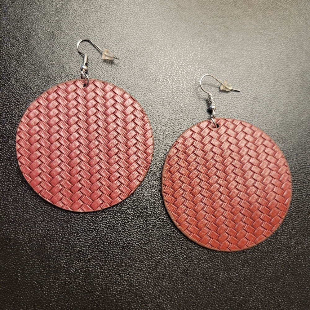 Woven Leather Mandala Earrings